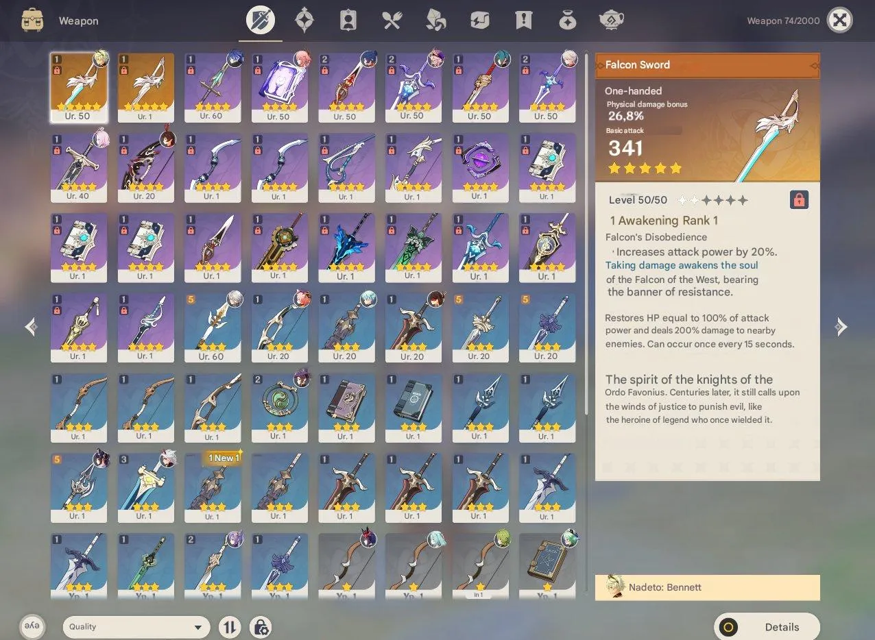 GI1152 Arlecchino Starter with Kazuha, Yae Miko, Itto, Fleance + 2 Falcon Swords 